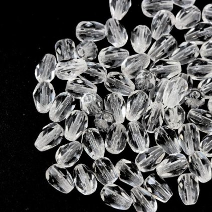 Broušená kapka 7/5mm crystal