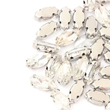 Nášívací kámen naveta 12/6mm crystal