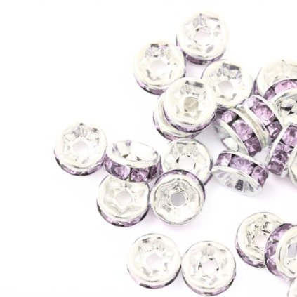 Šatonová rondelka 6/3mm stříbro / amethyst