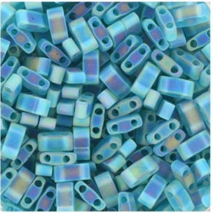 Miyuki Half Tila 5/2,4mm transparant matte ab teal (HTL-2405FR)