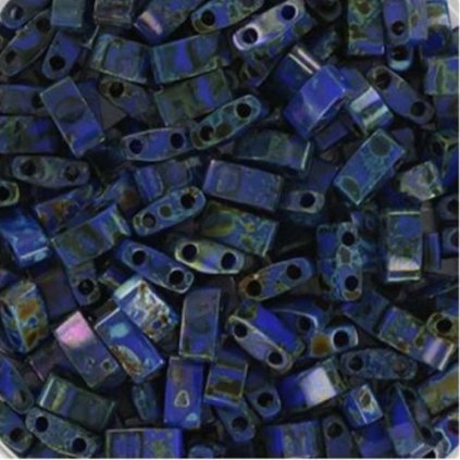 Miyuki Half Tila 5/2,4mm opaque picasso cobalt (HTL-4518)