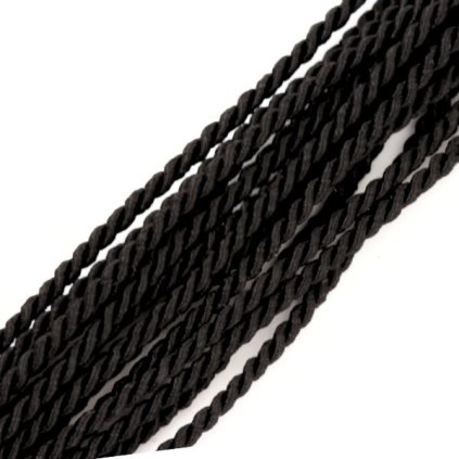 Šňůrka atlasová kroucená 2mm černá