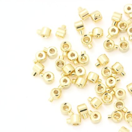 Stoper zamačkavací váleček 3,5/3mm chirurgická ocel gold plating 24kt