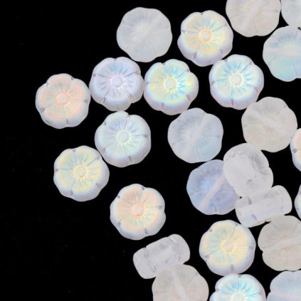 Korálek mačkaný kytička Hawaii 8/4mm crystal AB 00030/28701/MAT (20ks)