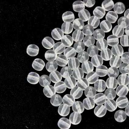 Korálek mačkaný kulička 4mm crystal 00030 (50ks)