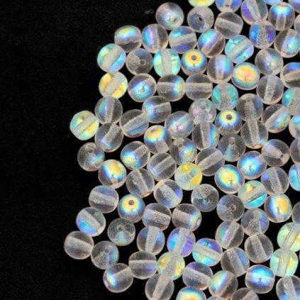 Korálek mačkaný kulička 4mm crystal AB 00030/28701 (50ks)