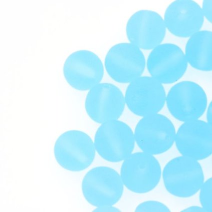 Korálek mačkaný kulička 8mm aquamarine 60000/MAT (20ks)