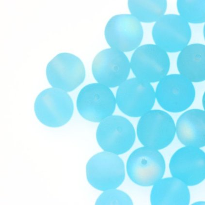 Korálek mačkaný kulička 8mm aquamarine AB 6000/28701/MAT (20ks)