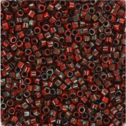 Miyuki Delica 11/0 opaque picasso red (DB-2263)