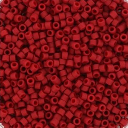Miyuki Delica 11/0 opaque semi frosted dyed red (DB-796)