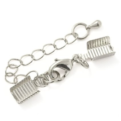 Koncovka set s karabinkou 12mm a řetízkem platina