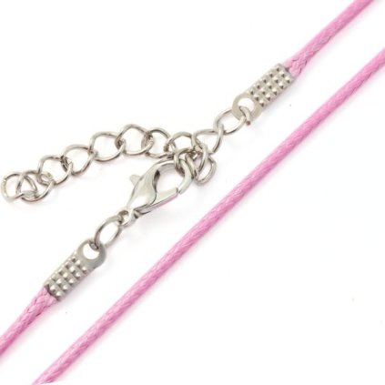 Náhrdelník voskovaná šňůrka 1,5mm/43cm světle růžová