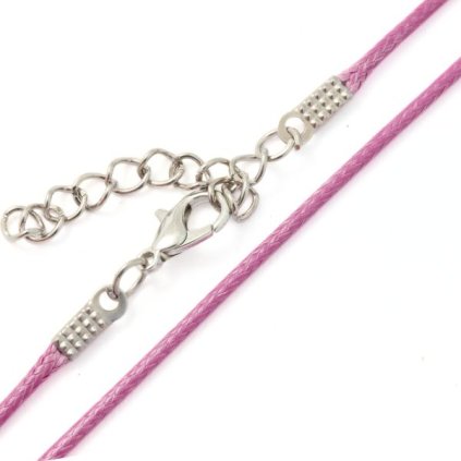 Náhrdelník voskovaná šňůrka 1,5mm/43cm tmavě růžová