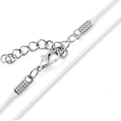 Náhrdelník voskovaná šňůrka 1,5mm/43cm bílá