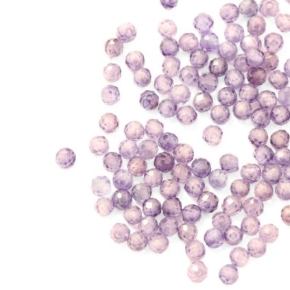 Kubická Zirconie 3mm broušená světle fialová (10ks)
