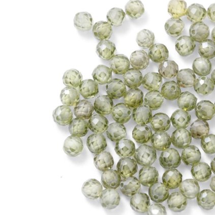 Kubická Zirconie 4mm broušená zelená (10ks)