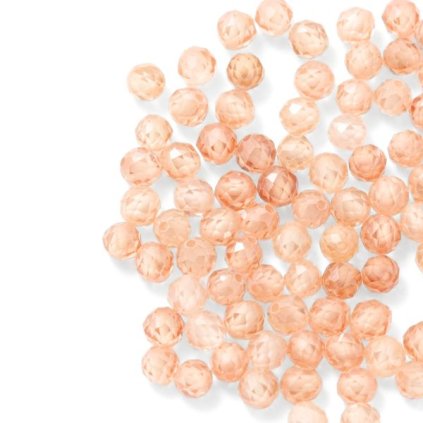 Kubická Zirconie 4mm broušená přírodní (10ks)