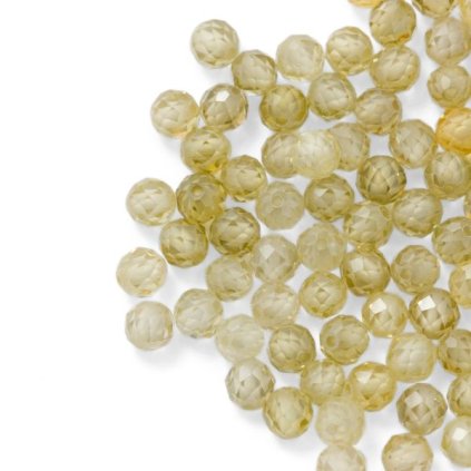 Kubická Zirconie 4mm broušená yellow (10ks)
