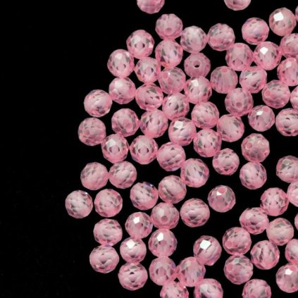 Kubická Zirconie 4mm broušená hot pink (10ks)