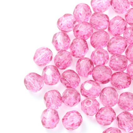 Korálky broušené 6mm fuchsia 85501 (40ks)