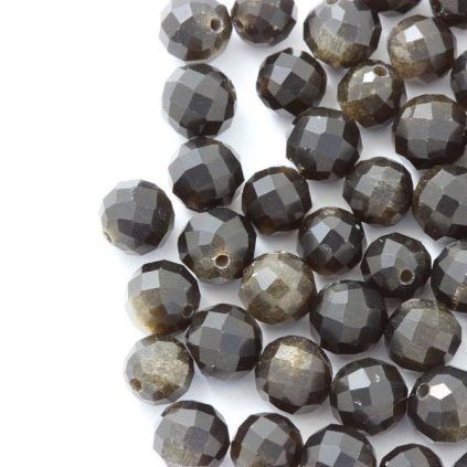 Obsidian zlatý broušený 6mm (1ks)
