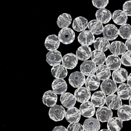 Broušené korálky slavík 6/5mm crystal (16g)