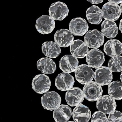 Broušené korálky slavík 8/6mm crystal (26g)
