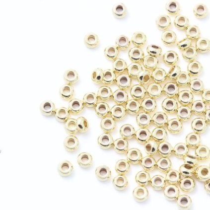 Rondelka kovová 3/1,5mm chirurgická ocel gold plating 24kt