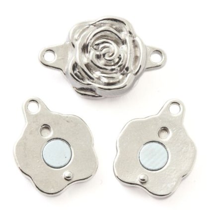 Magnetická záponka kytka 11mm platina