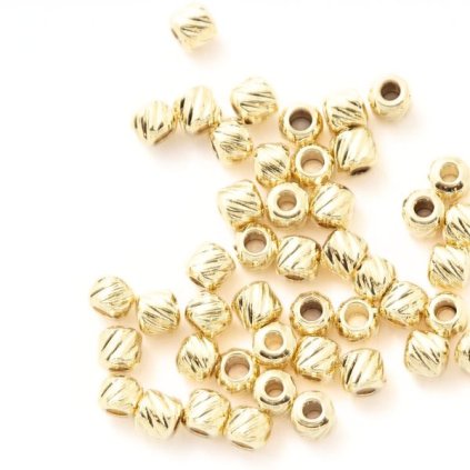 Váleček kovový 3/2,5mm chirurgická ocel gold plating 24kt