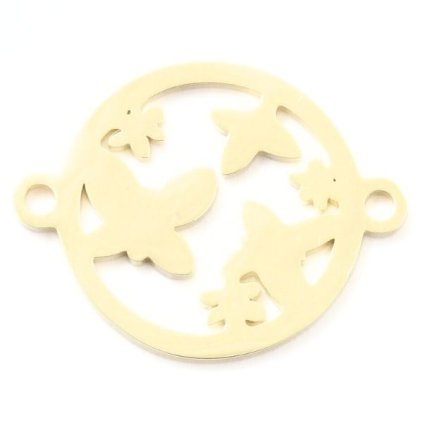 Mezidíl motýlci 20/16mm chirurgická ocel gold plating 24kt