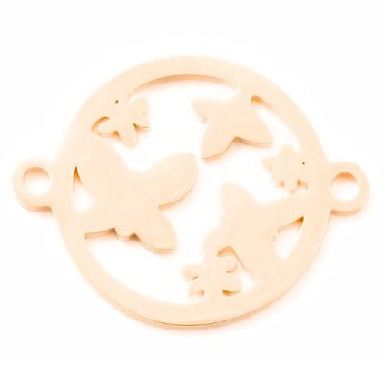 Mezidíl motýlci 20/16mm chirurgická ocel rose gold
