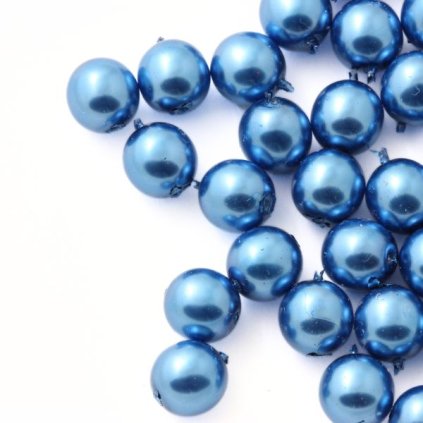 Vosková perle kulička 8mm sapphire 70439 (10ks)
