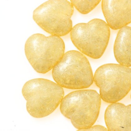 Korálek mačkaný srdíčko 16/15mm práskané zlatá 34302 (1ks)