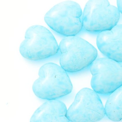 Korálek mačkaný srdíčko 16/15mm mramor modrá 34308 (1ks)