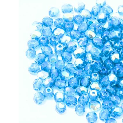 Korálky broušené 3mm aquamarine AB 60010/28701 (50ks)