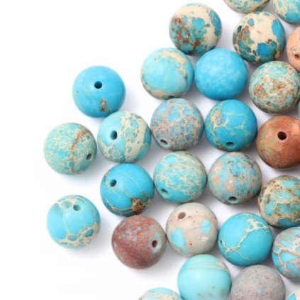 Regalit dobarvený tyrkysový 8mm (1ks)