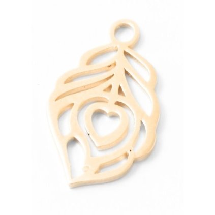 Přívěsek pírko 17mm chirurgická ocel rose gold