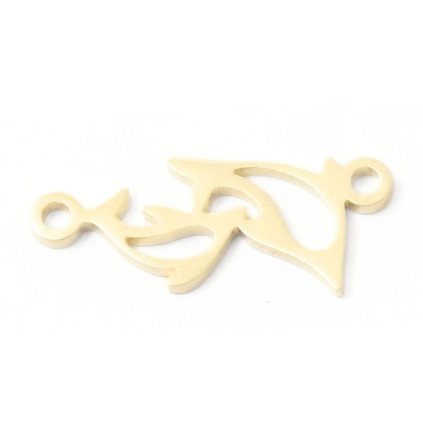 Mezidíl delfíni 18mm chirurgická ocel gold plating 24kt