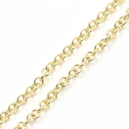 Řetízek ring 4mm/0,9mm chirurgická ocel gold plating 24kt