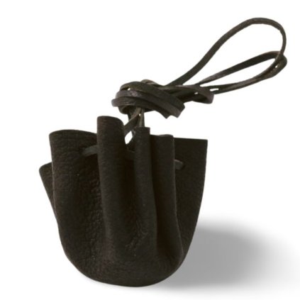 Kožený měšec 4/4cm černý
