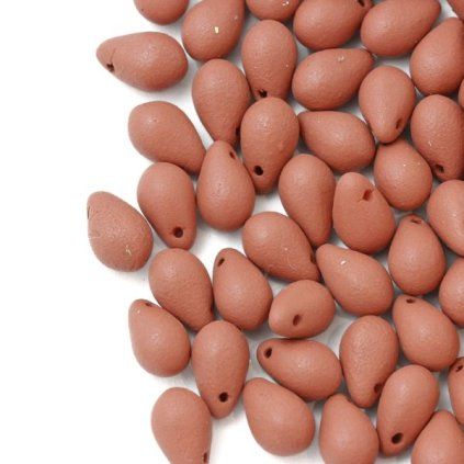 Korálek mačkaný kapka 9/6mm hnědá 20216 (10ks)