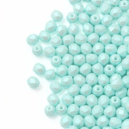 Korálky broušené 4mm mint Soft Pastels 27465 (50ks)