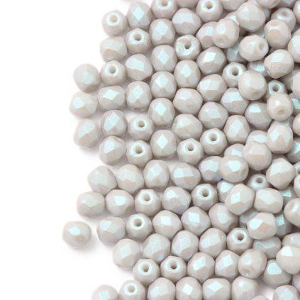 Korálky broušené 4mm šedá Soft Pastels 27041 (50ks)