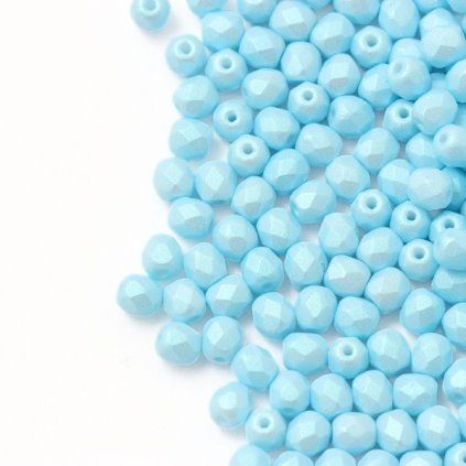 Korálky broušené 4mm modrá Soft Pastels 27468 (50ks)