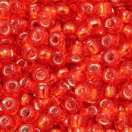 TOHO Round 8/0 Silver/Lt Siam Ruby Lined