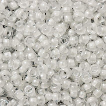 Preciosa® Rokajl 8/0 crystal bílý průtah