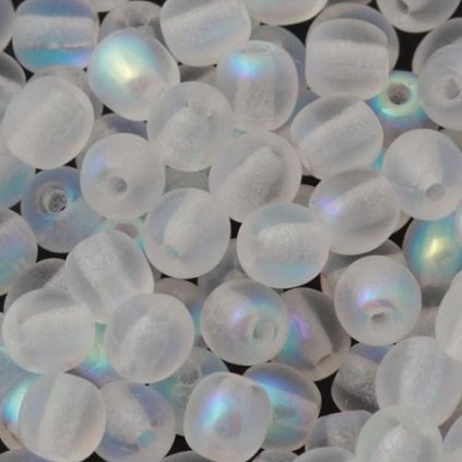Korálek mačkaný KULIČKA 4mm crystal MAT AB