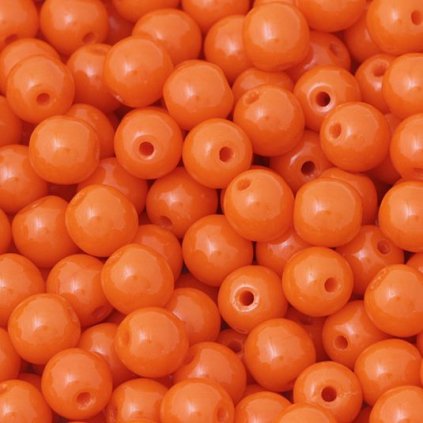 Korálek mačkaný KULIČKA 4mm oranžová