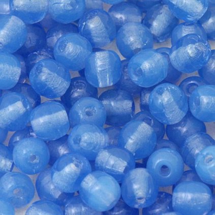 Korálek mačkaný KULIČKA 4mm modrá